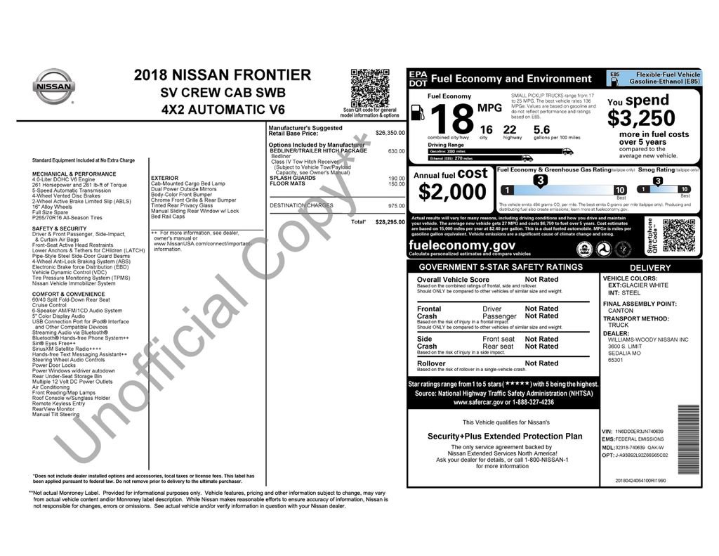 Used 2018 Nissan Frontier SV RWD image 34