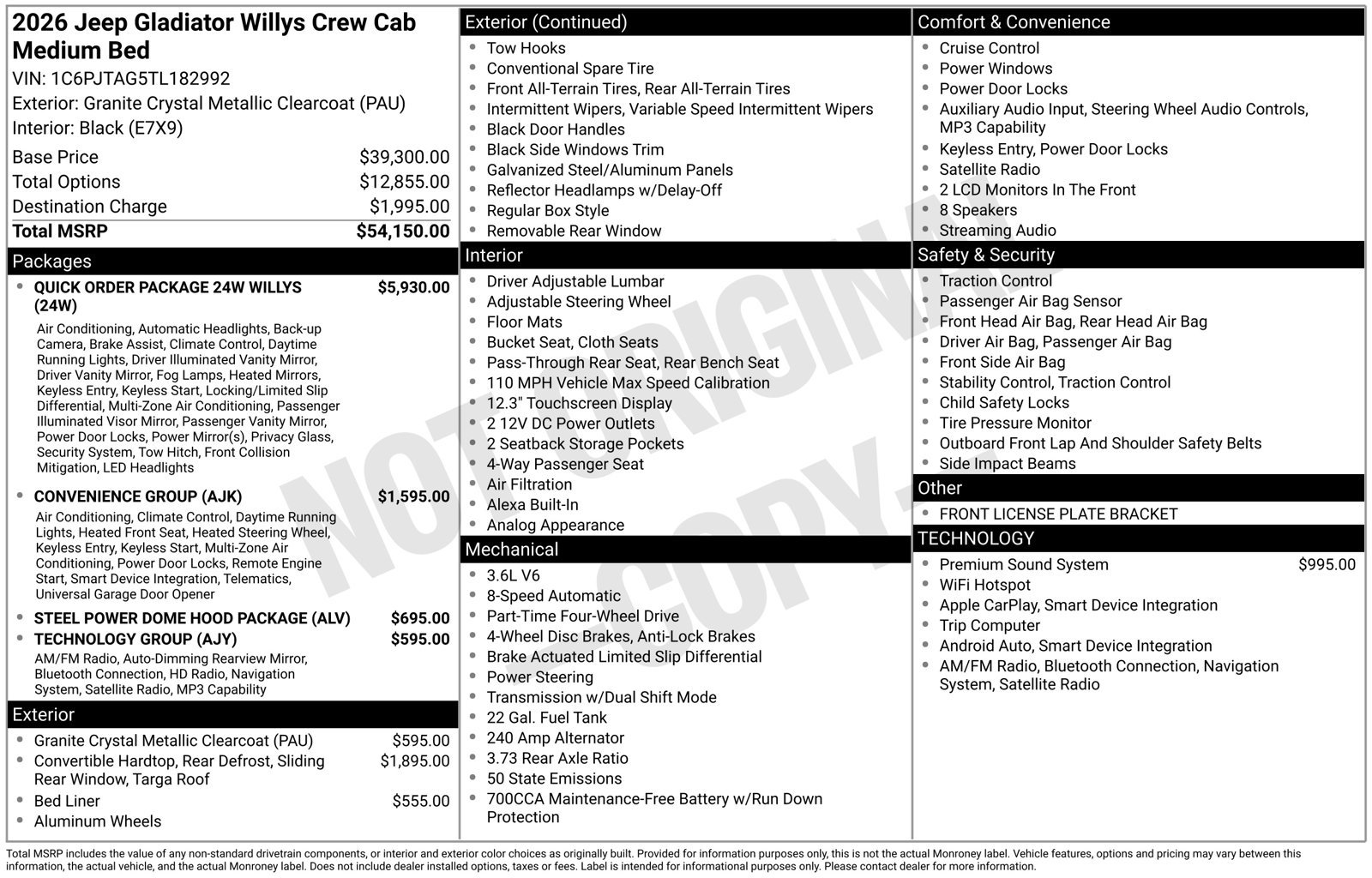 New 2026 Jeep Gladiator Sport AWD/4WD image 25