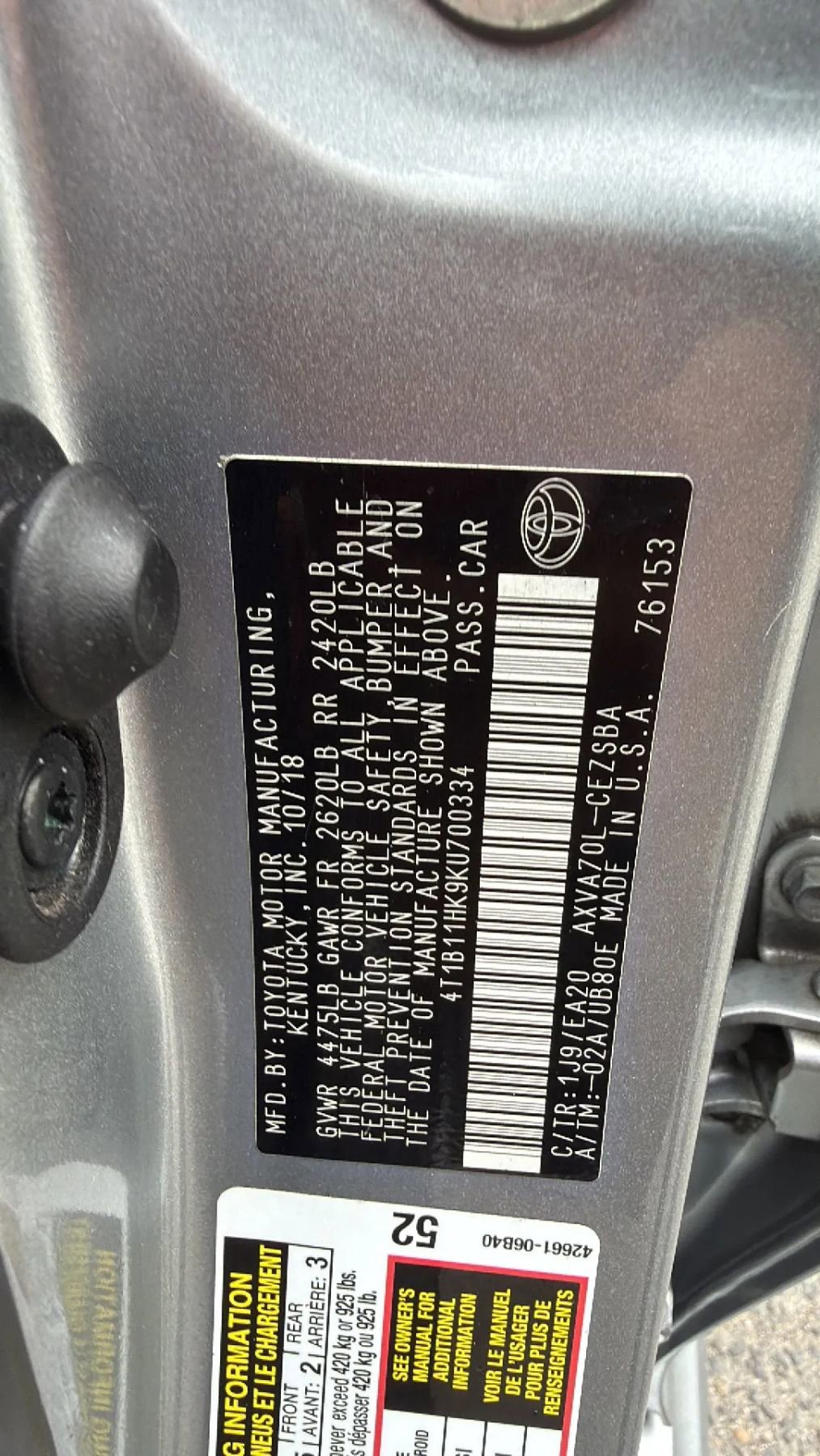 Used 2019 Toyota Camry SE FWD image 28