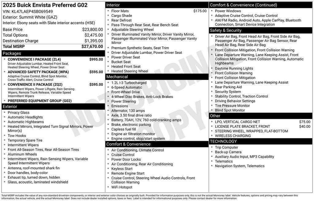 Used 2025 Buick Envista Preferred w/ Convenience I Package image 7