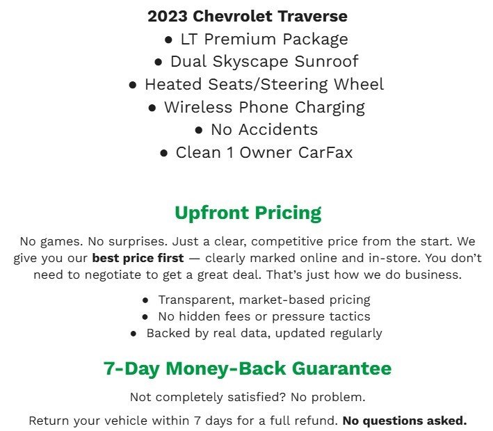 Used 2023 Chevrolet Traverse LT w/ LT Premium Package image 2