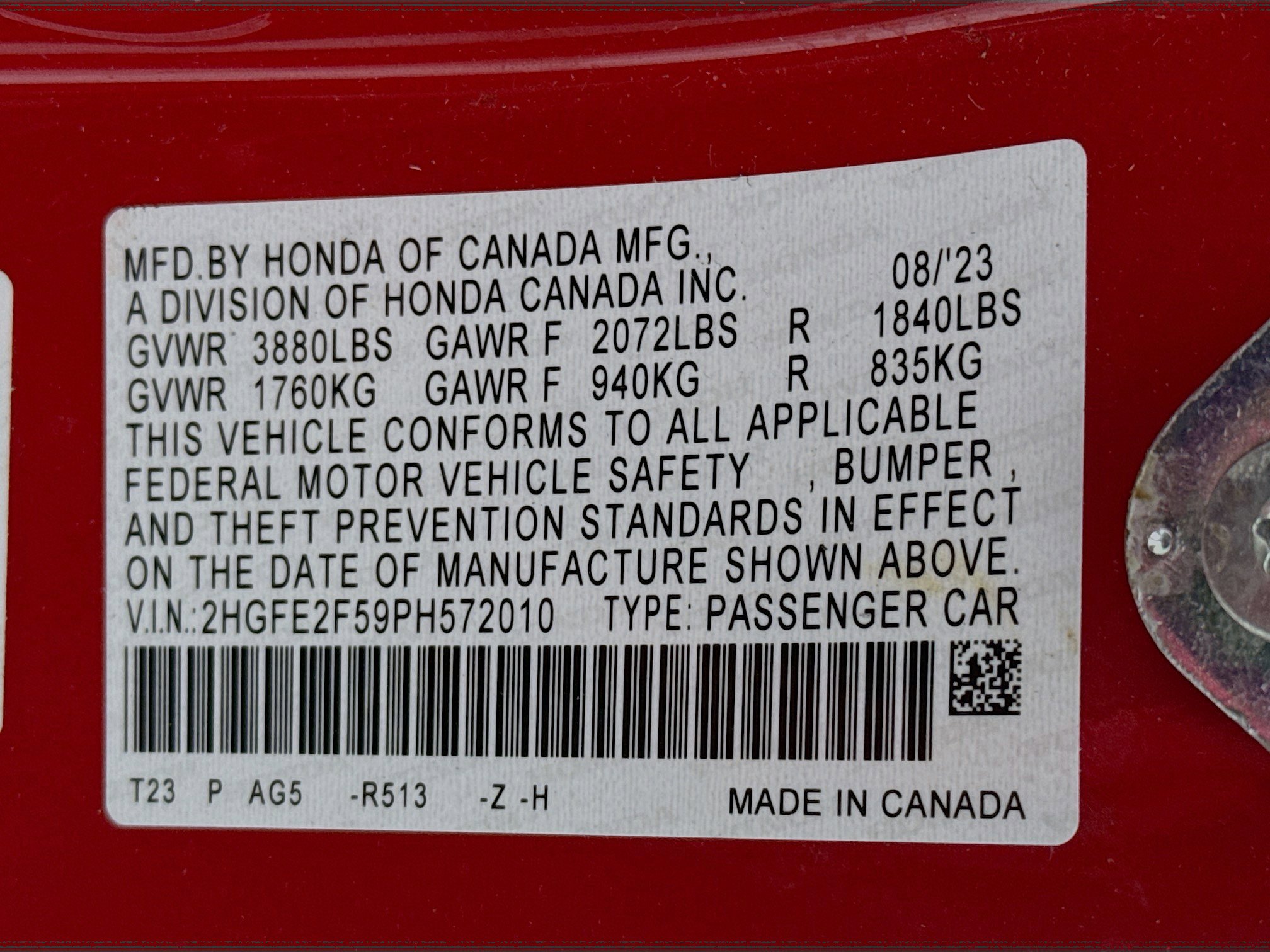Certified 2023 Honda Civic Sport image 29
