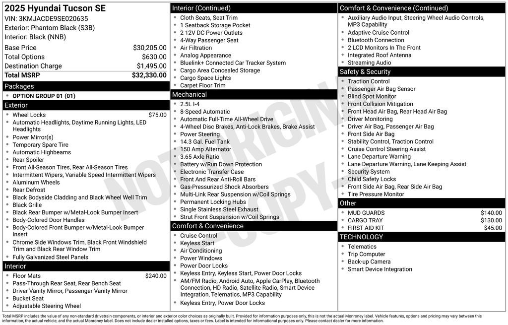 Certified 2025 Hyundai Tucson SE AWD/4WD image 27