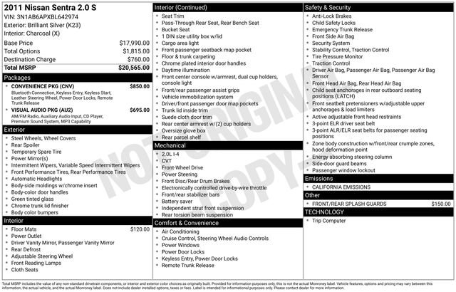 Used 2011 Nissan Sentra 2.0 S w/ Convenience Pkg image 25