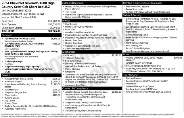 Used 2024 Chevrolet Silverado 1500 High Country w/ Technology Package AWD/4WD image 33