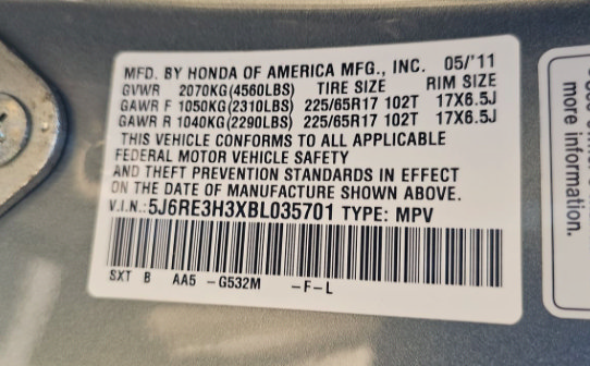 Used 2011 Honda CR-V LX image 12