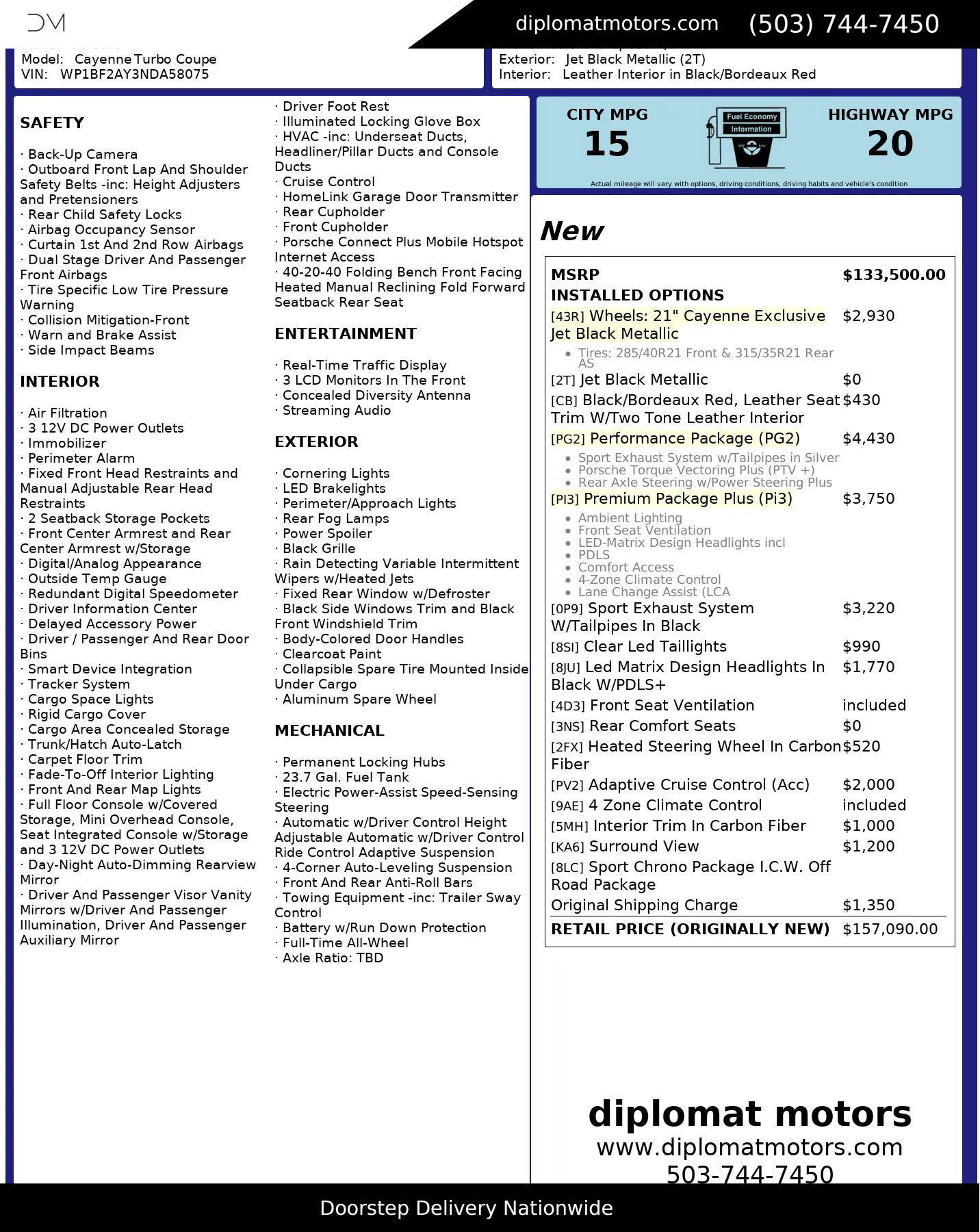 Used 2022 Porsche Cayenne Turbo w/ Performance Package (PG2) image 2