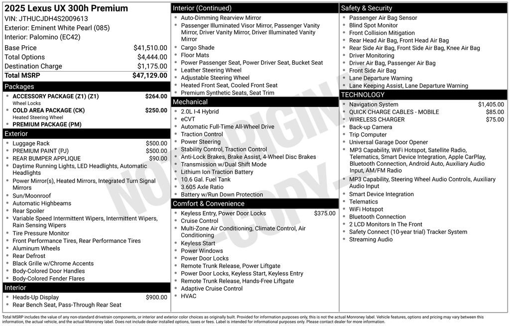 Used 2025 Lexus UX 300h AWD w/ Accessory Package (Z1) image 32