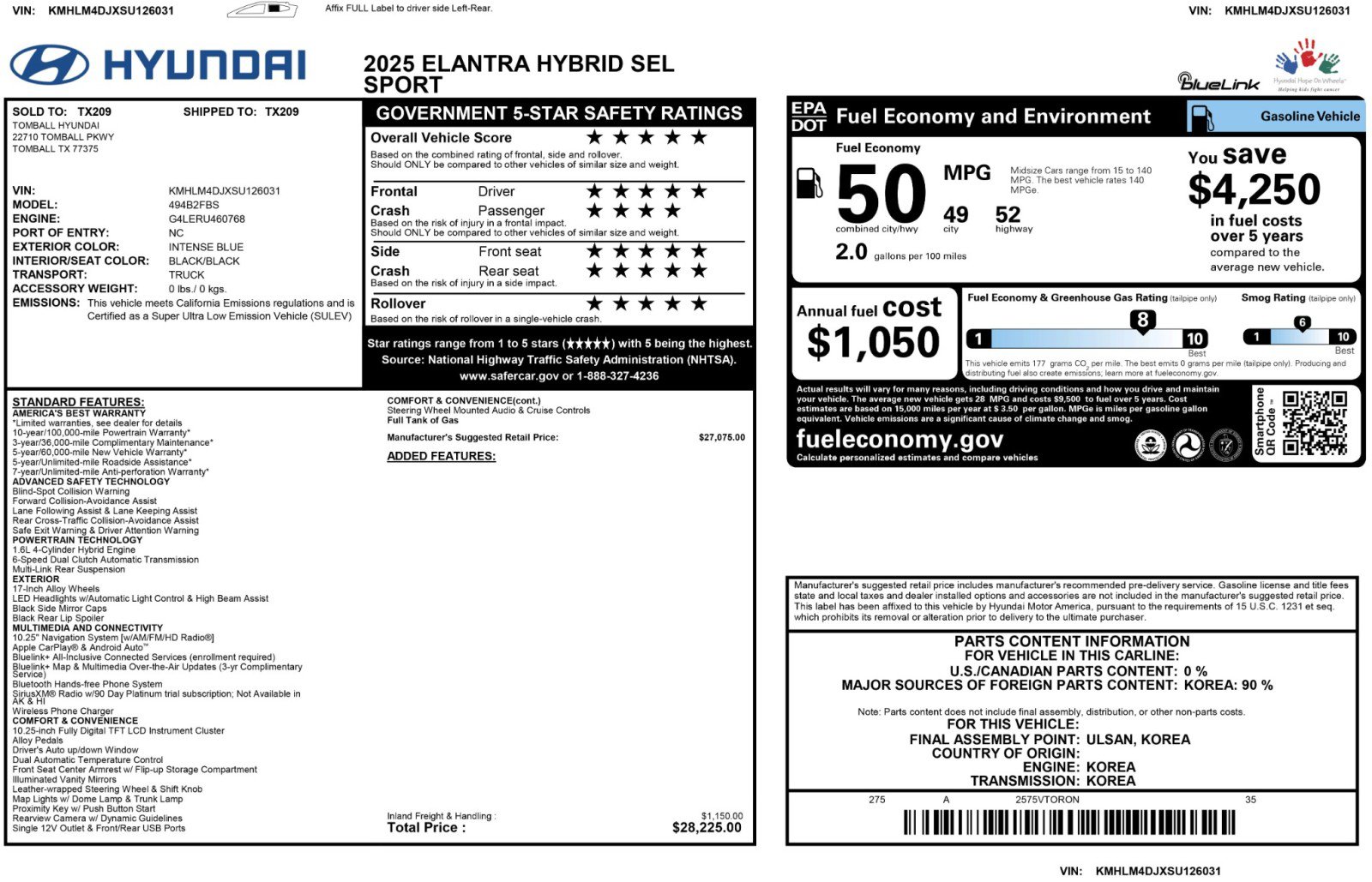 Used 2025 Hyundai Elantra SEL FWD image 51