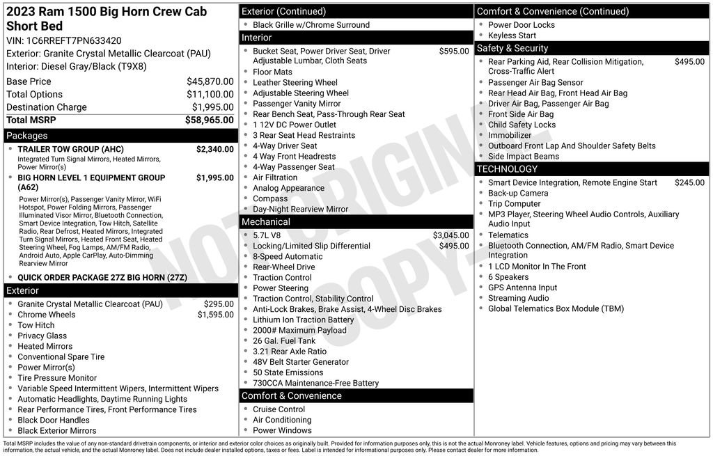 Used 2023 RAM 1500 Big Horn w/ Trailer Tow Group RWD image 3