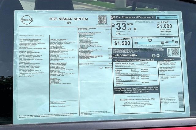 New 2026 Nissan Sentra SV w/ SV Convenience Package FWD image 13