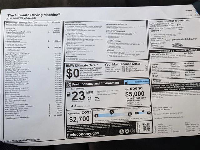 New 2026 BMW X7 xDrive40i image 20
