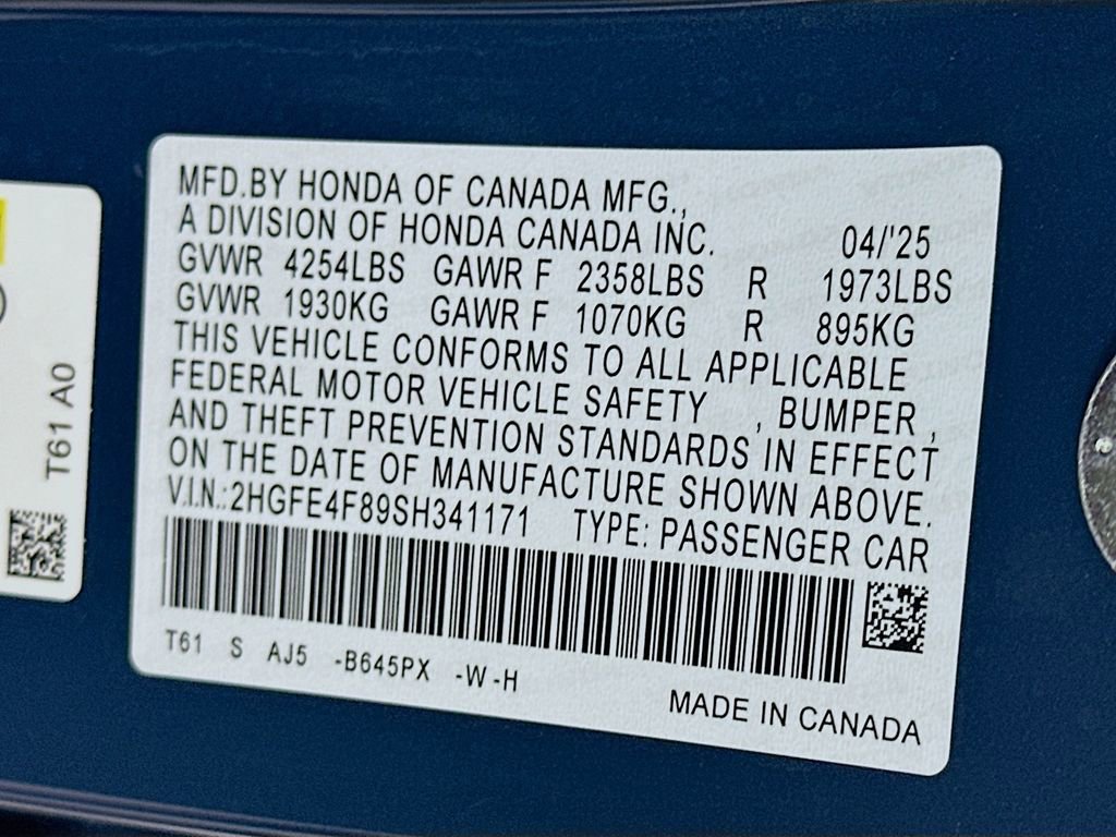 Certified 2025 Honda Civic Sport image 32