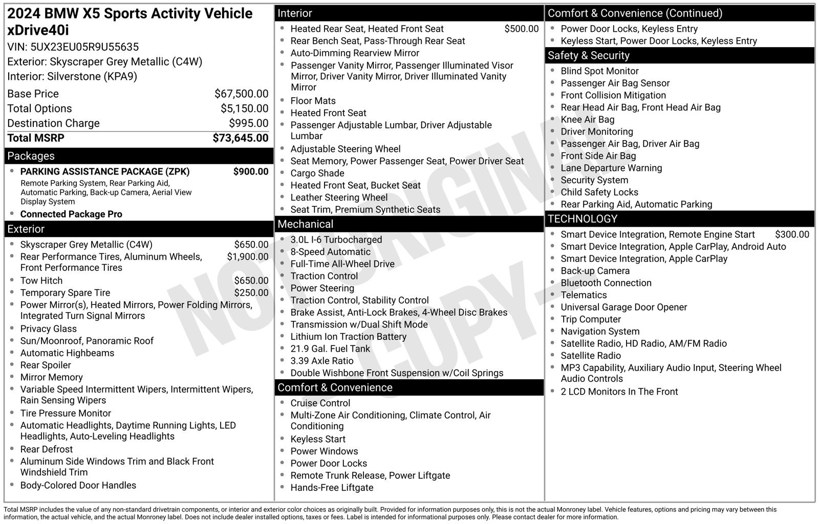 Certified 2024 BMW X5 xDrive40i w/ Parking Assistance Package AWD/4WD image 16