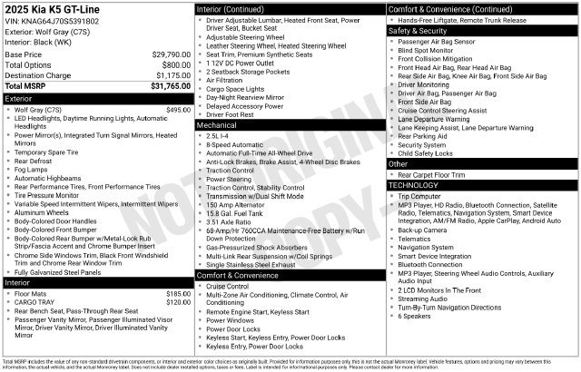 Certified 2025 Kia K5 GT-Line AWD/4WD image 34