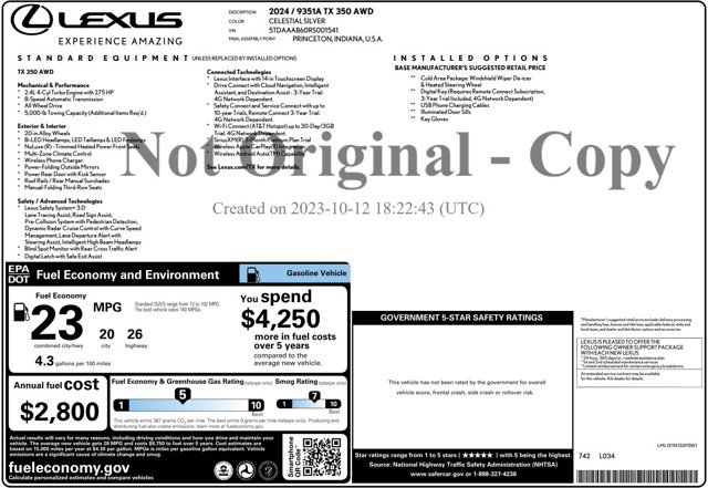 Certified 2024 Lexus TX 350 AWD w/ Cold Weather Package image 26