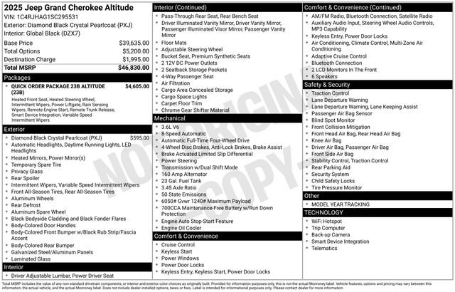 Used 2025 Jeep Grand Cherokee Altitude AWD/4WD image 15