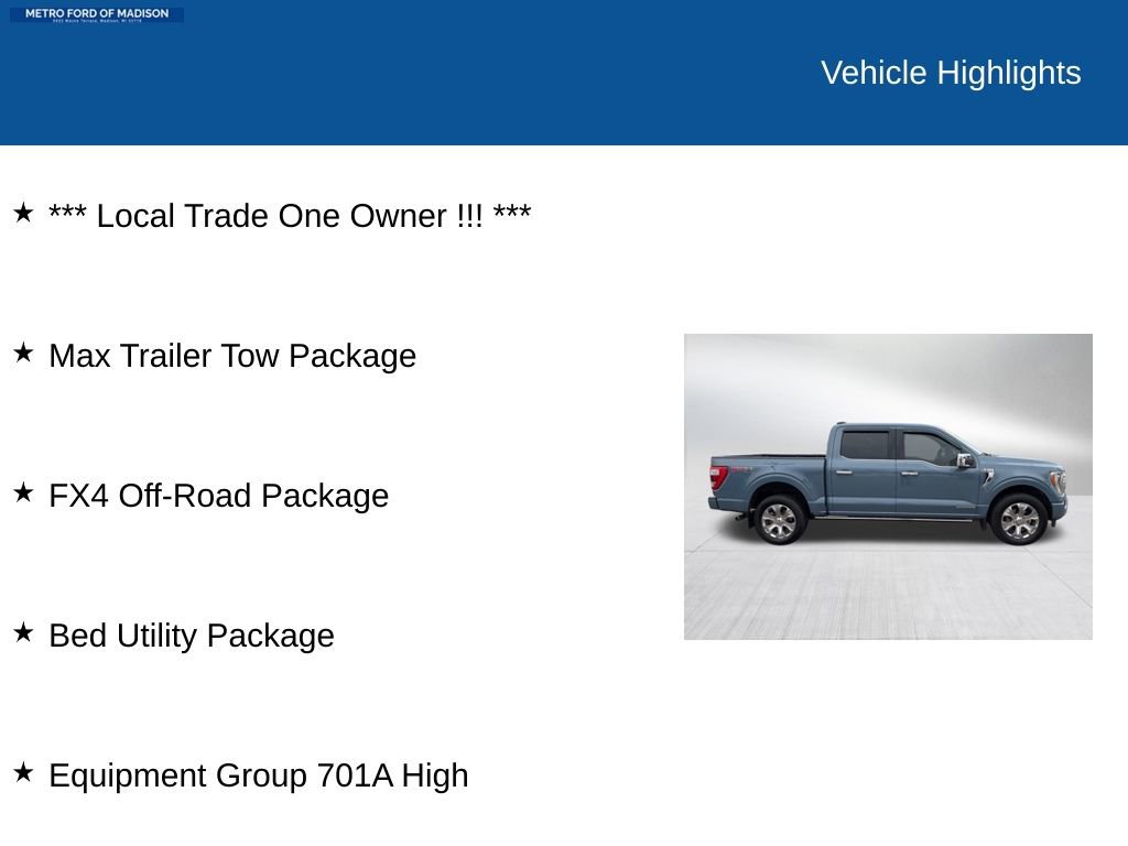 Used 2023 Ford F150 Platinum w/ Equipment Group 701A High image 2