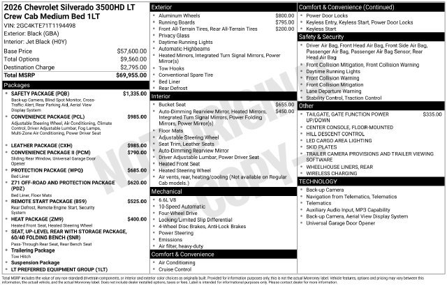 New 2026 Chevrolet Silverado 3500 LT w/ Safety Package AWD/4WD image 6