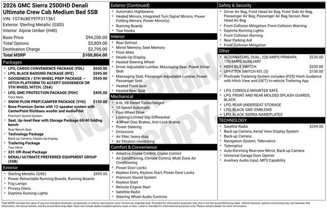 New 2026 GMC Sierra 2500 Denali Ultimate AWD/4WD image 26
