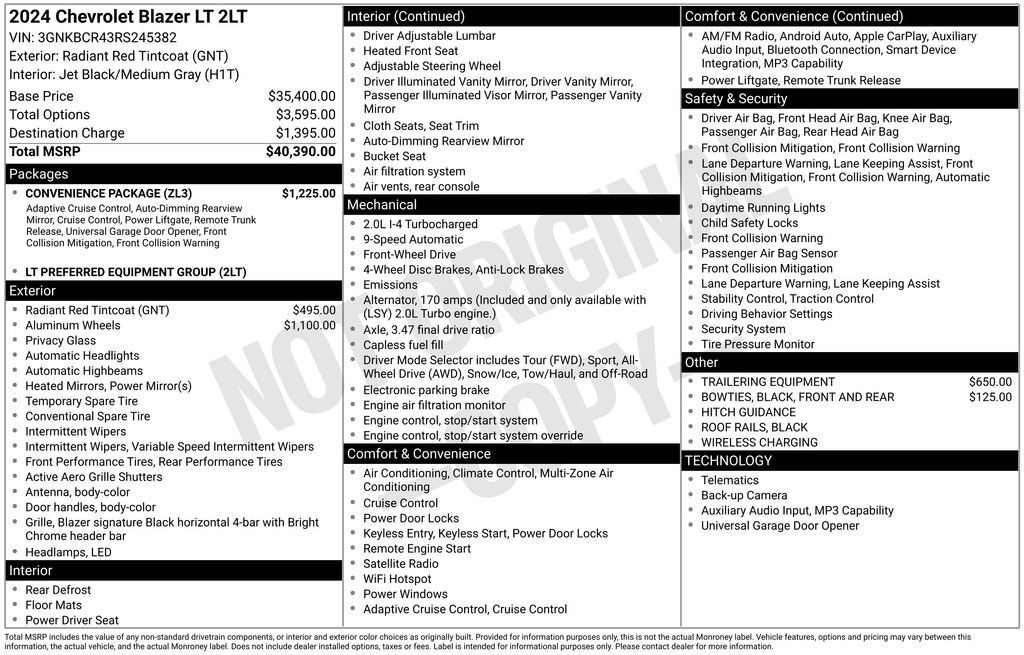 Certified 2024 Chevrolet Blazer LT w/ Convenience Package FWD image 32
