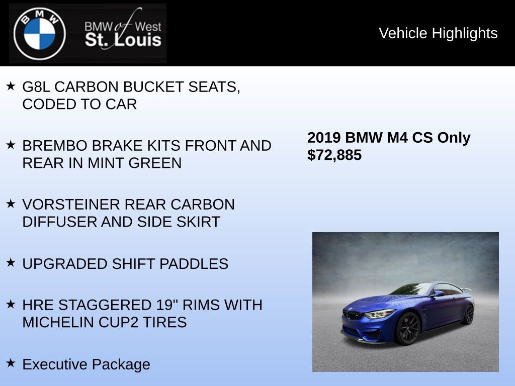 Used 2019 BMW M4 CS w/ Executive Package image 16