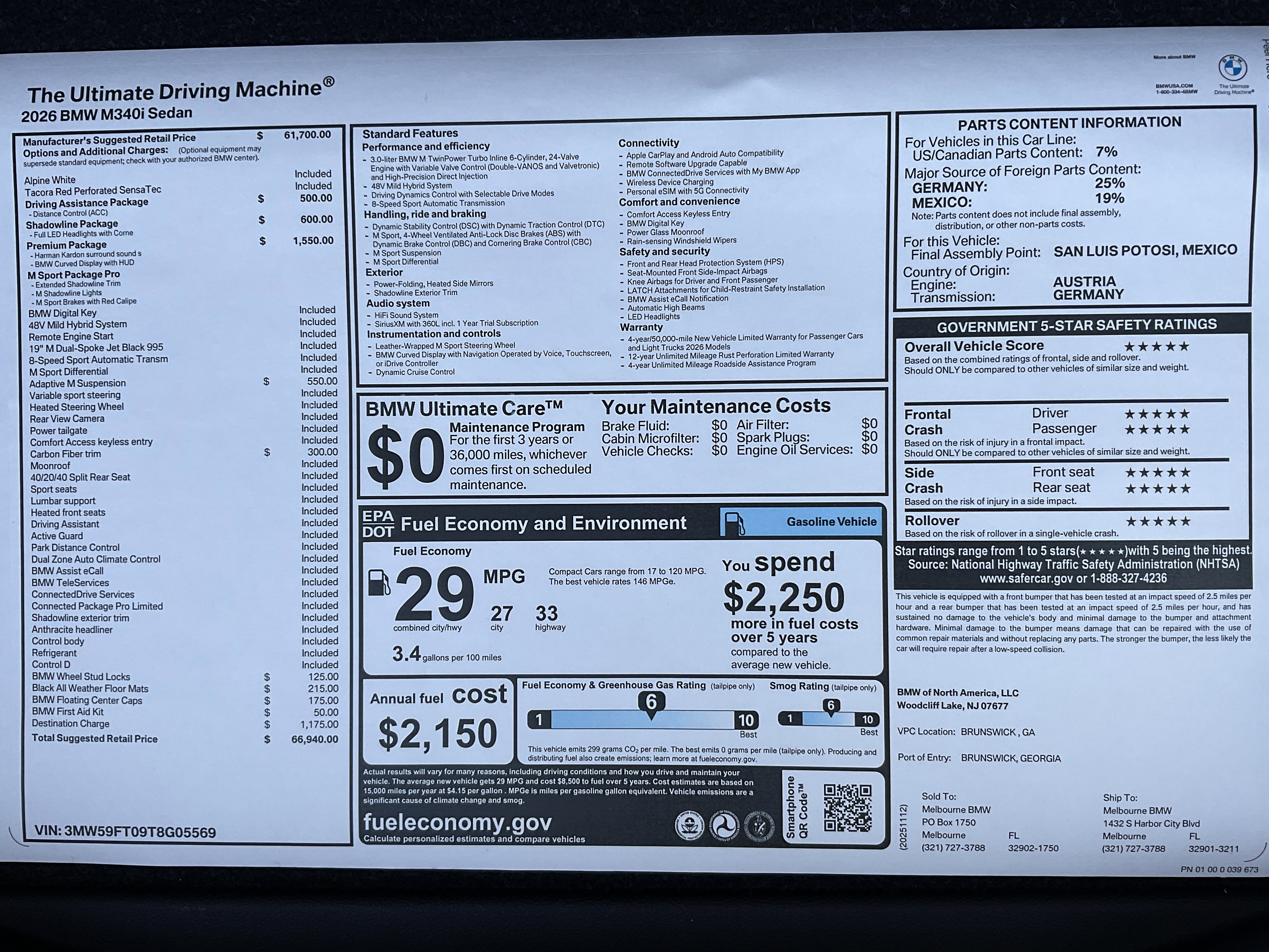 New 2026 BMW M340i w/ Premium Package RWD image 34