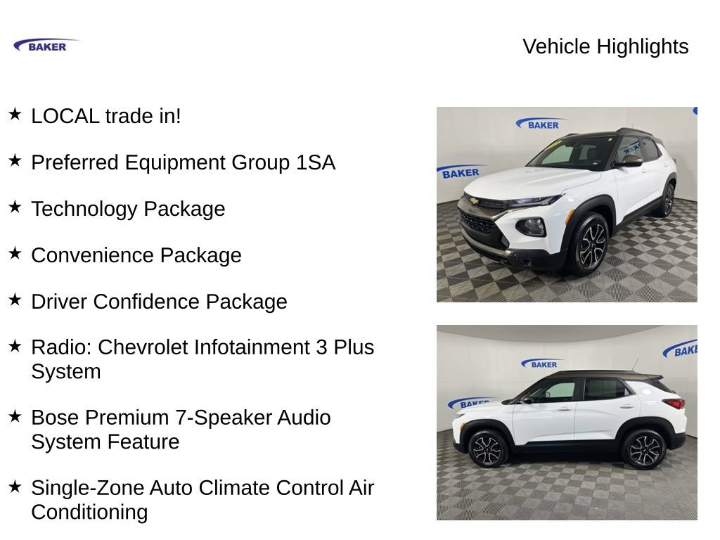 Used 2021 Chevrolet TrailBlazer ACTIV w/ Technology Package AWD/4WD image 4