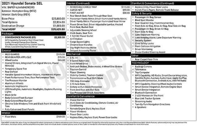 Used 2021 Hyundai Sonata SEL w/ Convenience Package FWD image 17