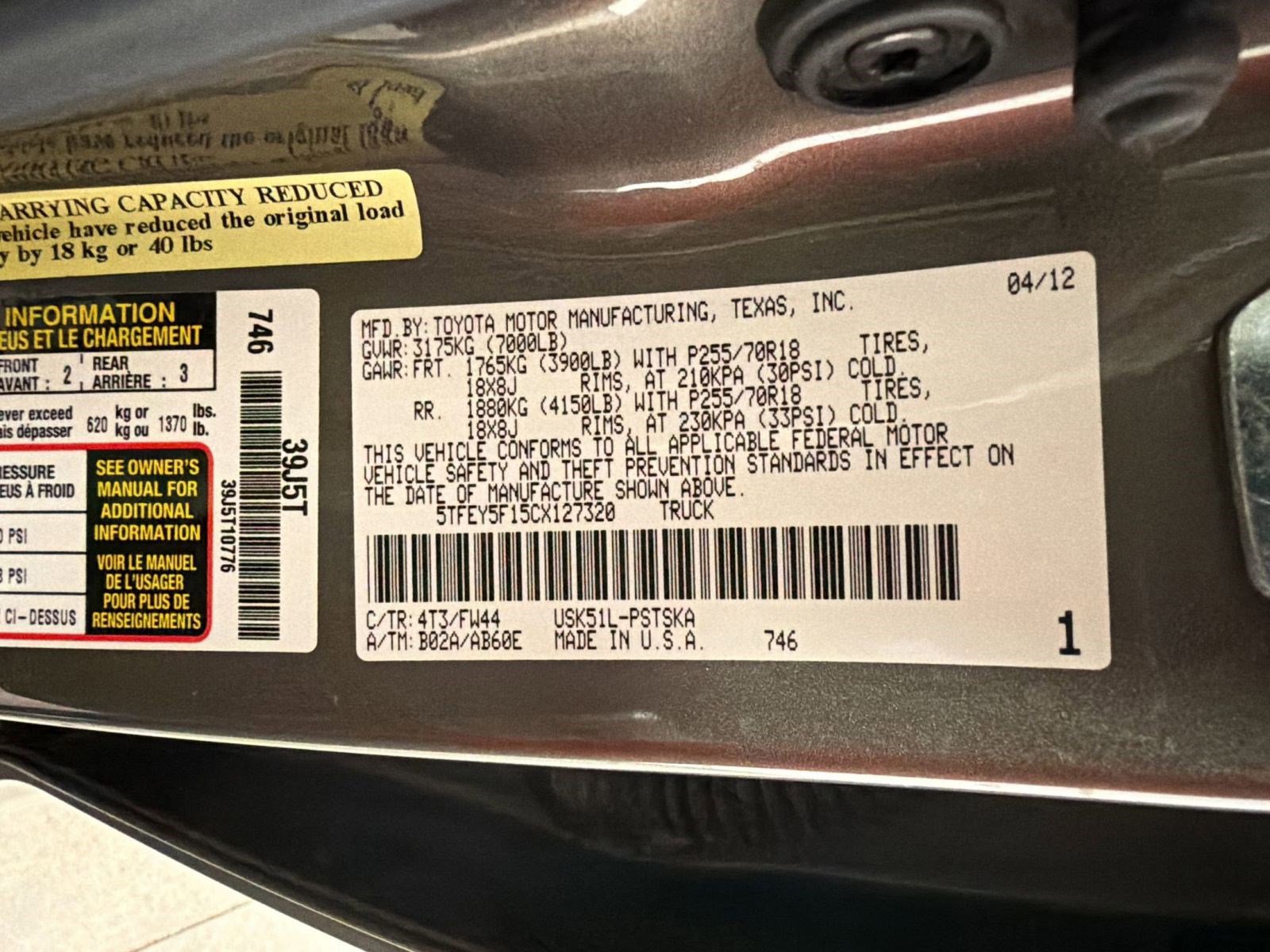 Used 2012 Toyota Tundra 2WD CrewMax w/ SR5 Pkg image 21