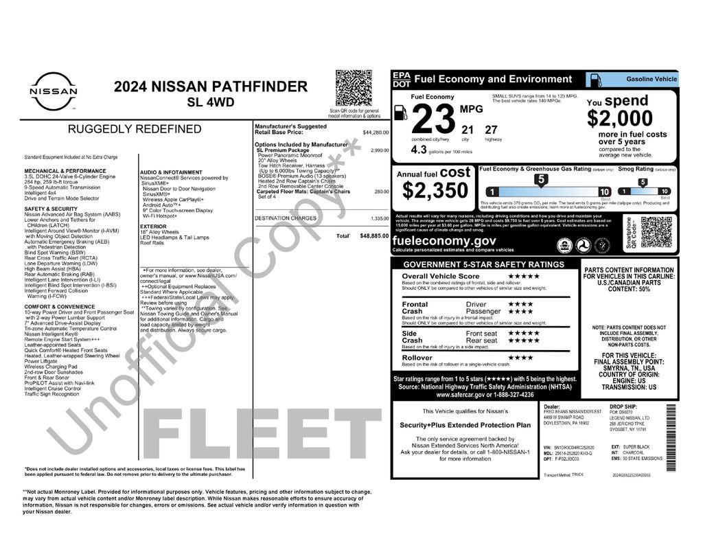 Used 2024 Nissan Pathfinder SL w/ SL Premium Package AWD/4WD image 2