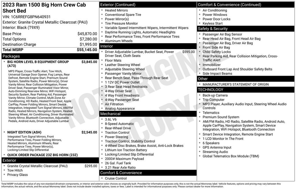 Used 2023 RAM 1500 Big Horn RWD image 38