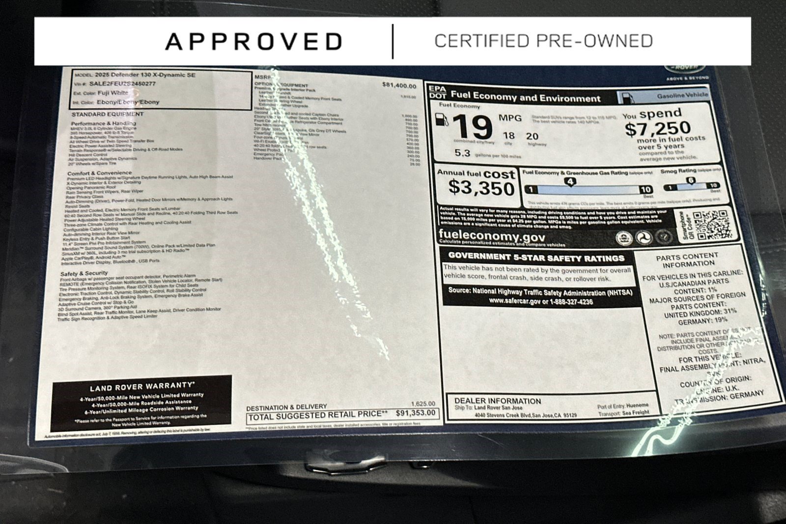 Used 2025 Land Rover Defender 130 X-Dynamic SE AWD/4WD image 39