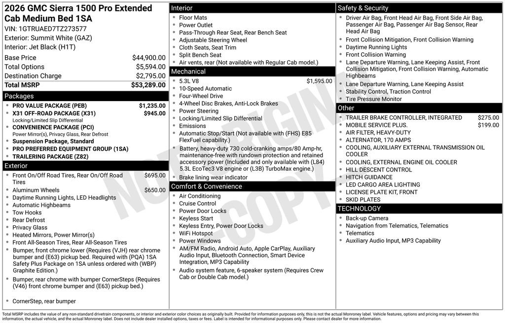New 2026 GMC Sierra 1500 Pro w/ Pro Value Package AWD/4WD image 21