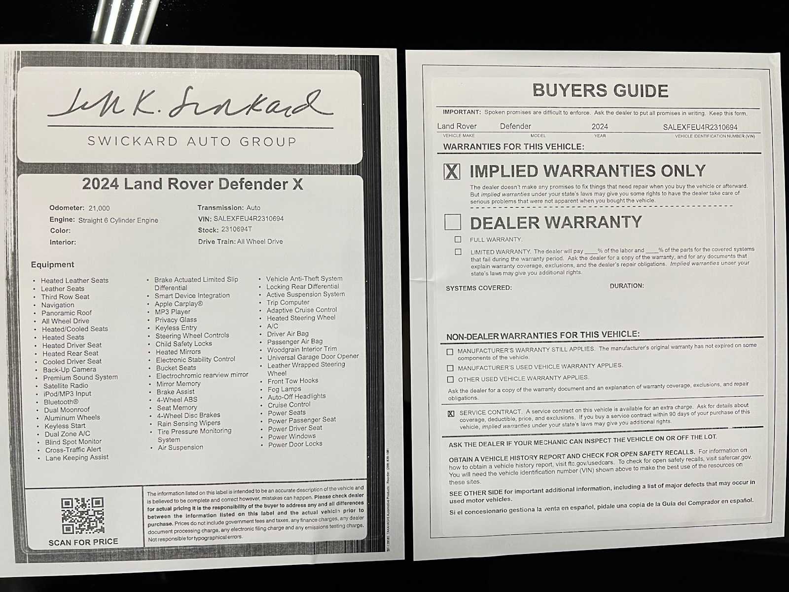 Used 2024 Land Rover Defender 130 X image 43