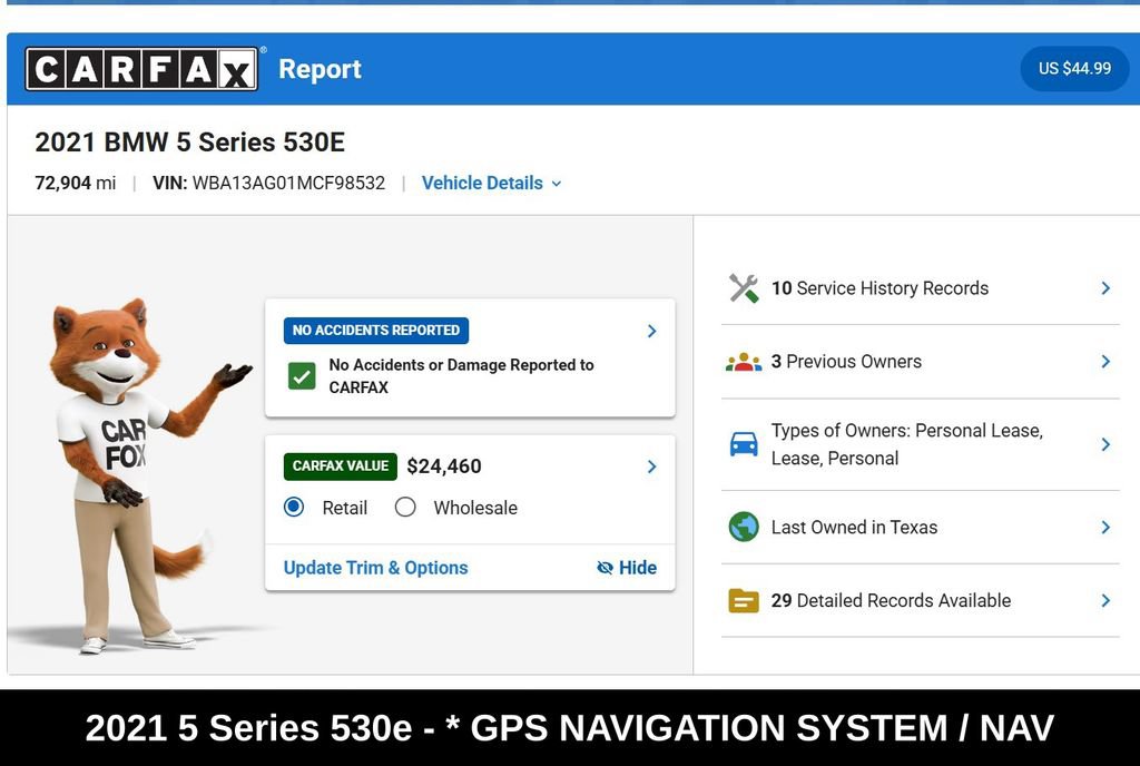 Used 2021 BMW 530e w/ Parking Assistance Package RWD image 9