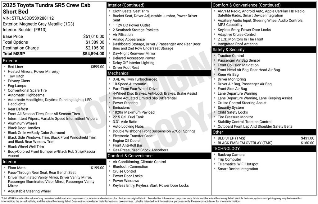 Used 2025 Toyota Tundra SR5 AWD/4WD image 47