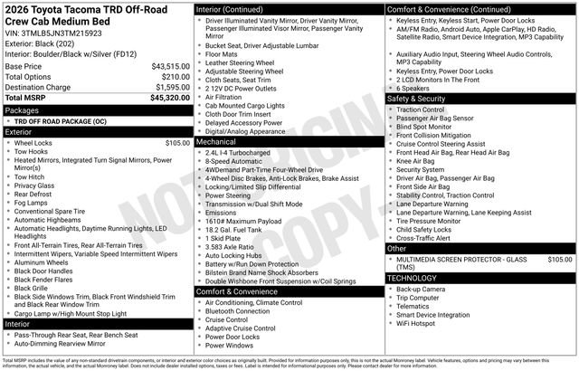 New 2026 Toyota Tacoma TRD Off-Road image 6