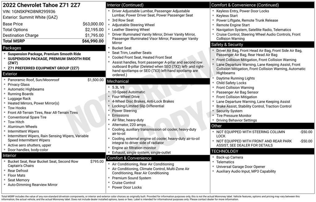 Used 2022 Chevrolet Tahoe Z71 AWD/4WD image 7