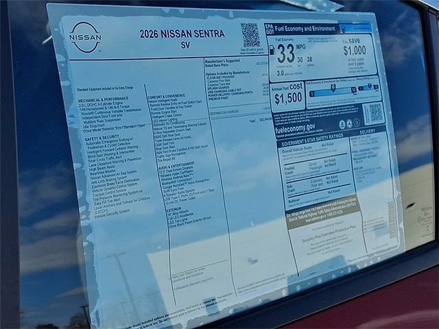 New 2026 Nissan Sentra SV w/ Floor Mat Package FWD image 44