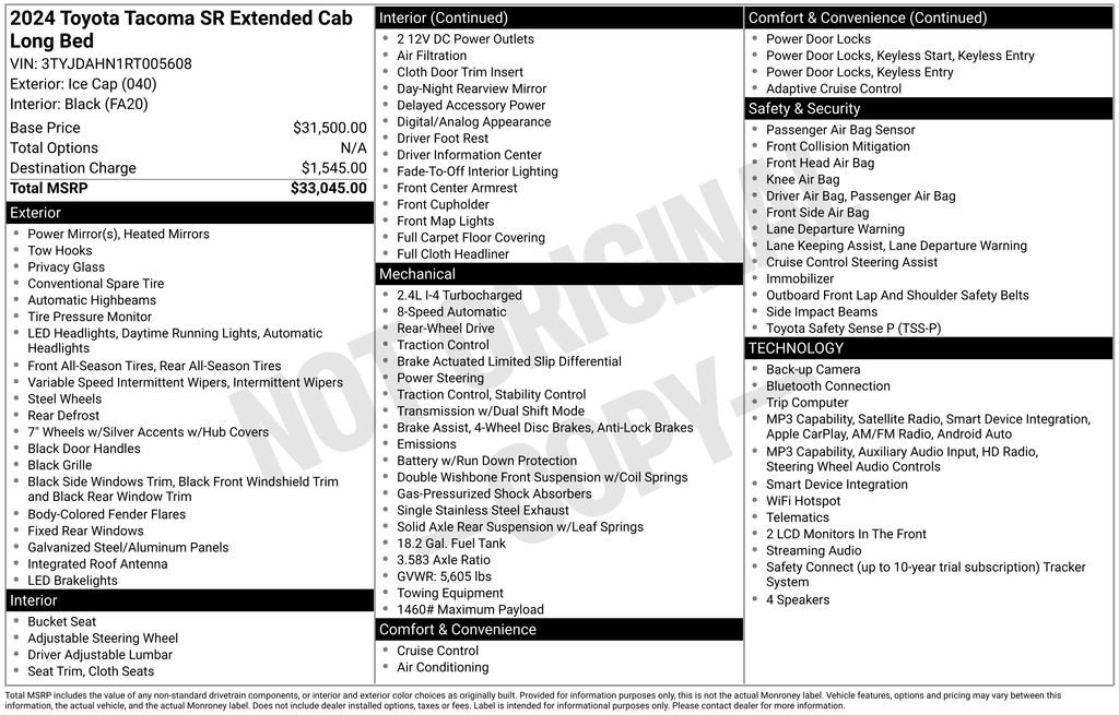 Used 2024 Toyota Tacoma SR RWD image 16
