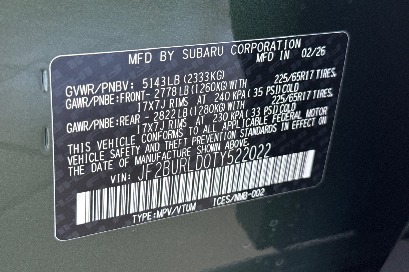 New 2026 Subaru Outback Wilderness AWD/4WD image 28