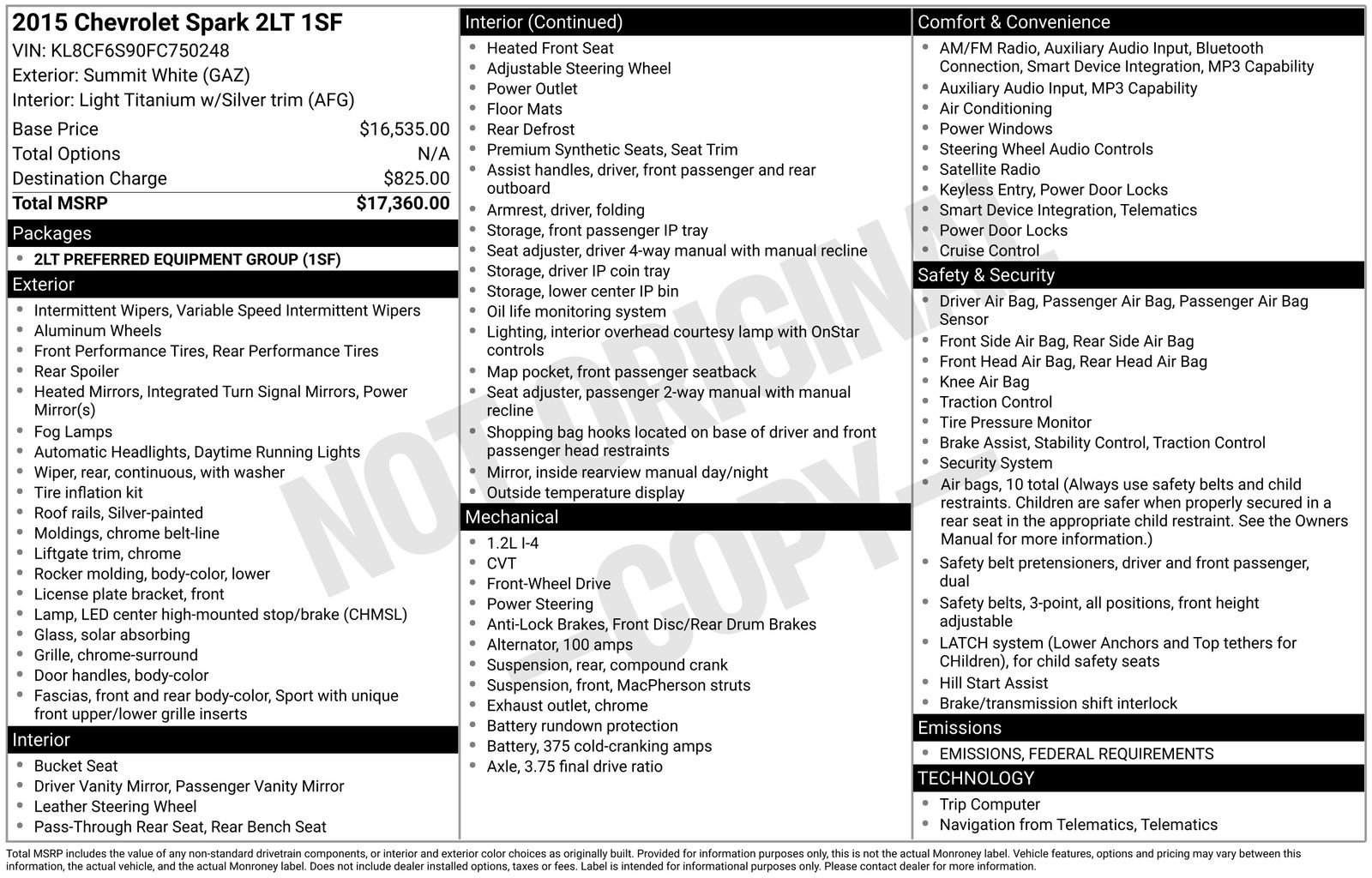 Used 2015 Chevrolet Spark LT image 22