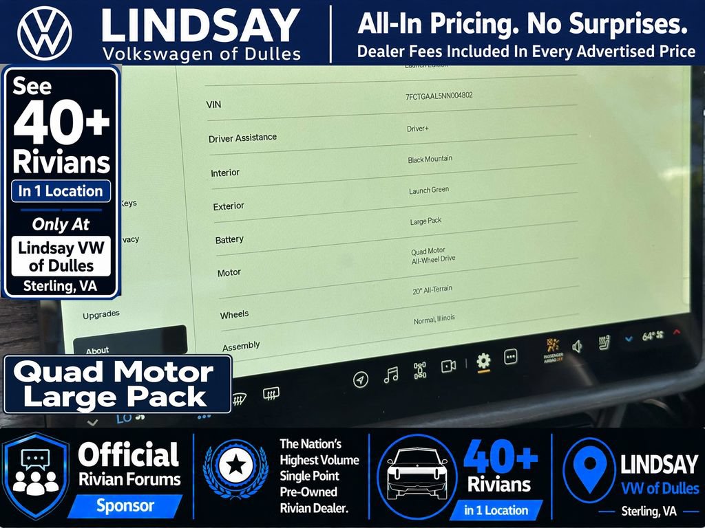 Used 2022 Rivian R1T Launch Edition AWD/4WD image 26