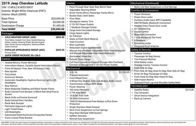 Used 2019 Jeep Cherokee Latitude w/ Cold Weather Group FWD image 6