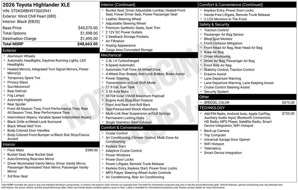 New 2026 Toyota Highlander XLE image 28