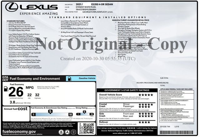 Used 2021 Lexus ES 350 w/ Premium Package FWD image 2