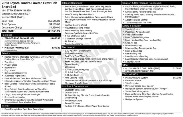Used 2023 Toyota Tundra Limited w/ TRD Off-Road Package AWD/4WD image 36