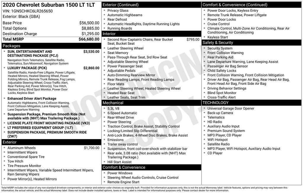 Used 2020 Chevrolet Suburban LT RWD image 52
