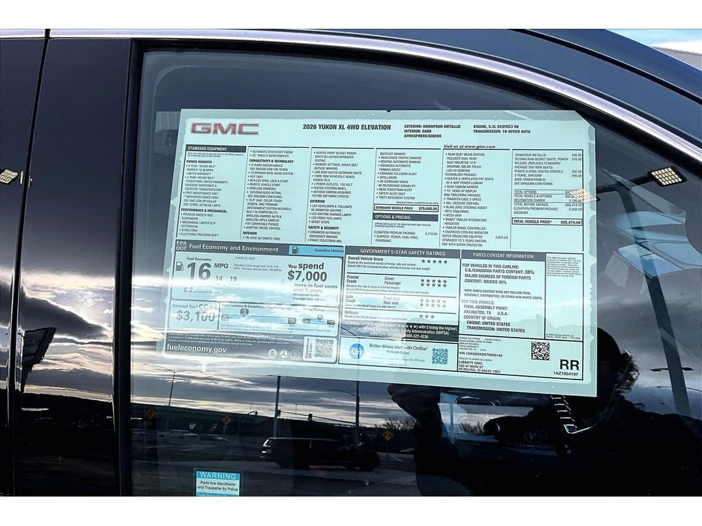 New 2026 GMC Yukon XL Elevation w/ Elevation Premium Package AWD/4WD image 13